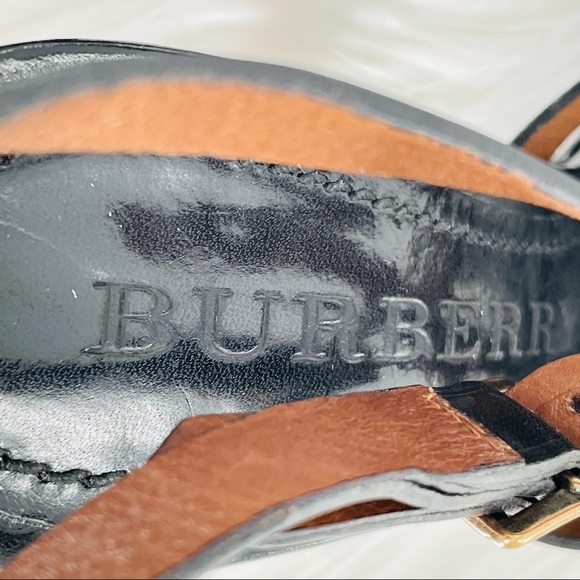 Burberry Bridle Huntley Black Platform Heel Sandals - Picture 16 of 16